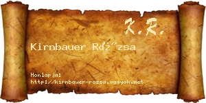 Kirnbauer Rózsa névjegykártya