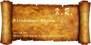 Kirnbauer Rózsa névjegykártya